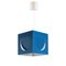 Lámpara colgante Cube de metal azul de Shogo Suzuki para Orno Stockmann, años 60, Imagen 1