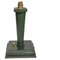French Jacques Adnet Style Table Lamp in Green Leather, 1940 1
