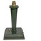 French Jacques Adnet Style Table Lamp in Green Leather, 1940, Image 1