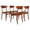 Dining Chairs attributed to Henning Kjærnulf, 1970s, Set of 4, Image 1