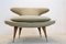 Gold Fabric and Walnut Horn Model Chair from Karpen of California 1