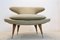 Gold Fabric and Walnut Horn Model Chair from Karpen of California, Image 1