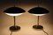 Glass and Brass UFO Table Lamps, Czechoslovakia, 1970s, Set of 2 12