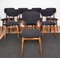 Moderne italienische Mid-Century Esszimmerstühle aus Nussholz, Messing & Bezug von Paolo Buffa, 1950er, 8er Set 11
