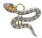 18 Karat Rose Gold and Silver Snake Earrings, 1960s, Set of 2, Image 2