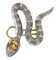 18 Karat Rose Gold and Silver Snake Earrings, 1960s, Set of 2, Image 3