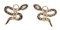18 Karat Rose Gold and Silver Snake Earrings, 1960s, Set of 2 4