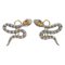 18 Karat Rose Gold and Silver Snake Earrings, 1960s, Set of 2 1