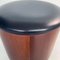 Mid-Century Modern Italian Black Leather Stools, 1980s, Set of 3 6