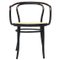 Mid-Century Modern Italian Straw and Black Wood Chair from Thonet, 1930s, Image 1
