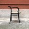 Mid-Century Modern Italian Straw and Black Wood Chair from Thonet, 1930s 3