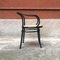 Mid-Century Modern Italian Straw and Black Wood Chair from Thonet, 1930s, Image 3