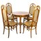 Austrian Art Nouveau Chairs with Table in Bentwood from Thonet, 1915, Set of 5 1