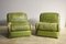 Green Eco-Leather Armchairs, 1970s, Set of 2 1