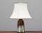 Italian Hand-Painted Glazed Ceramic Table Lamp with Bamboo Decor, 1960s 1