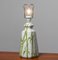 Lampada da tavolo in ceramica smaltata dipinta a mano con decorazioni in bambù, Italia, anni '60, Immagine 7