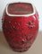 Vintage German Ceramic Model 243-46 Floor Vase in Red Glaze with Black Ice Crystal Relief Decor, 1970s 4