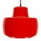 Lámpara colgante roja de Peil & Putzler, años 70, Immagine 3
