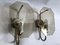 Art Deco Style Brass and Glass Wall Lights, 1960s, Set of 2 2