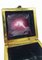 Bohemian Dark Purple Glass Box with Golden French Lily Decor 2