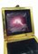 Bohemian Dark Purple Glass Box with Golden French Lily Decor, Image 2