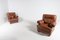 Fauteuils Club en Cuir Marron, Italie, 1970s, Set de 2 1