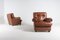 Brown Leather Club Armchairs, Italy, 1970s, Set of 2 3