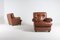 Fauteuils Club en Cuir Marron, Italie, 1970s, Set de 2 3