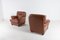 Brown Leather Club Armchairs, Italy, 1970s, Set of 2, Image 4