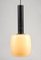 Metal & Beige Opaque Glass Pendant Light, Italy, 1970s, Image 1