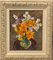 Maya Kopitzeva, Bouquet de Fleurs Orange, 1981, Peinture à l'Huile, Encadré 1