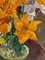 Maya Kopitzeva, Bouquet de Fleurs Orange, 1981, Peinture à l'Huile, Encadré 5