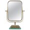 Italian Brass & Glass Double Sided Table Mirror in style of Gio Ponti for Fontana Arte, 1950s 1