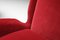 Mid-Century Modern Italian Red Wingback Chairs attributed to Gio Ponti, 1950s, Set of 2, Image 7