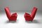 Mid-Century Modern Italian Red Wingback Chairs attributed to Gio Ponti, 1950s, Set of 2 5
