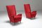 Mid-Century Modern Italian Red Wingback Chairs attributed to Gio Ponti, 1950s, Set of 2 4