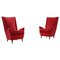 Rote italienische Mid-Century Ohrensessel von Gio Ponti, 1950er, 2er Set 1