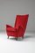 Mid-Century Modern Italian Red Wingback Chairs attributed to Gio Ponti, 1950s, Set of 2, Image 9