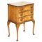 Vintage Burr Walnut Serpentine Fronted Bedside Table with Drawers, 1940s 1