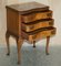 Vintage Burr Walnut Serpentine Fronted Bedside Table with Drawers, 1940s 11