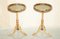 Vintage Green Leather Tripod Side Table from Bevan Funnell, England, Set of 2, Image 1