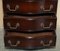 Small Vintage Serpentine Mahogany Chest of Drawers 16