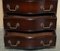 Small Vintage Serpentine Mahogany Chest of Drawers, Image 16