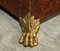 Pedestales antiguos de bronce dorado, madera nudosa y nogal con superficies de mármol. Juego de 2, Imagen 16