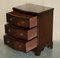Serpentine Mahogany Side Tables with Drawers, Set of 2 11