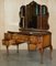 Antique Burr Walnut Dressing Table with Trifolding Mirrors, 1900s, Image 16
