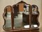 Antique Burr Walnut Dressing Table with Trifolding Mirrors, 1900s 2