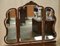 Antique Burr Walnut Dressing Table with Trifolding Mirrors, 1900s, Image 2