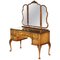 Antique Burr Walnut Dressing Table with Trifolding Mirrors, 1900s, Image 1