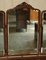 Antique Burr Walnut Dressing Table with Trifolding Mirrors, 1900s 4